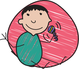 Image of baby with a toy